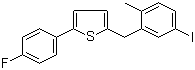 structure of CAS# 898566-17-1, 2-(4-Fluorophenyl)-5-[(5-iodo-2-methylphenyl)methyl]thiophene