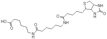 structure of CAS# 89889-51-0, 6-((6-((Biotinoyl)amino)hexanoyl)amino) hexanoic acid