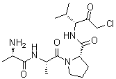 structure of CAS# 90105-47-8, (S)-L-丙氨酰-L-丙氨酰-N-[3-氯-1-异丙基-2-氧代丙基]-L-脯氨酰胺