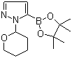 structure of CAS# 903550-26-5, 1-(2-Tetrahydropyranyl)-1H-pyrazole-5-boronic acid pinacol ester