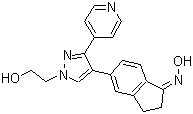 CAS # 905281-76-7, GDC-0879, 2,3-Dihydro-5-[1-(2-hydroxyethyl)-3-(4-pyridinyl)-1H-pyrazol-4-yl]-1H-inden-1-one oxime