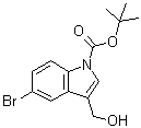 structure of CAS# 905710-14-7, 5-溴-3-(羟基甲基)-1H-吲哚-1-羧酸叔丁酯