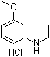 structure of CAS# 90609-70-4, 4-Methoxy-2,3-dihydro-1H-indole hydrochloride