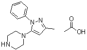 1-(3-Methyl-1-phenyl-1H-pyrazol-5-yl)piperazine monoacetate molecular structure (CAS 906093-30-9)