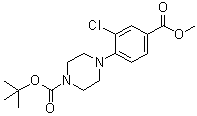 structure of CAS# 906559-46-4, 4-[2-氯-4-(甲氧羰基)苯基]-1-哌嗪羧酸叔丁酯