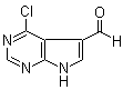 structure of CAS# 908287-21-8, 4-Chloro-7H-pyrrolo[2,3-d]pyrimidine-5-carboxaldehyde