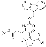 structure of CAS# 909115-33-9, (gammaS,4S)-4-羧基-gamma-[[芴甲氧羰基]氨基]-2,2-二甲基-delta-氧代-3-恶唑烷戊酸叔丁酯