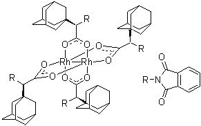 structure of CAS# 909393-65-3, 四[mu-[(alphaR)-1,3-二氢-1,3-二氧代-alpha-金刚烷-1-基-2H-异吲哚-2-乙酸]]二铑