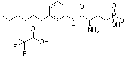 structure of CAS# 909725-62-8, [(3R)-3-氨基-4-[(3-己基苯基)氨基]-4-氧代丁基]-膦酸单(三氟乙酸盐)