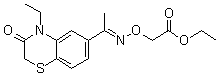 CAS # 91120-00-2, [[[1-(4-Ethyl-3,4-dihydro-3-oxo-2H-1,4-benzothiazin-6-yl)ethylidene]amino]oxy]acetic acid ethyl ester, 2H-1,4-Benzothiazine, acetic acid deriv.
