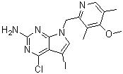 CAS # 911397-54-1, 4-Chloro-5-iodo-7-[(4-methoxy-3,5-dimethyl-2-pyridinyl)methyl]-7H-pyrrolo[2,3-d]pyrimidin-2-amine, 4-Chloro-5-iodo-7-(4-methoxy-3,5-dimethylpyridin-2-ylmethyl)-7H-pyrrolo[2,3-d]pyrimidin-2-ylamine