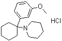 structure of CAS# 91164-58-8, 1-[1-(3-甲氧基苯基)环己基]哌啶盐酸盐