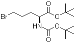 structure of CAS# 91229-86-6, 5-Bromo-N-[(tert-butoxy)carbonyl]-L-norvaline tert-butyl ester
