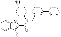 structure of CAS# 912545-86-9, 3-Chloro-N-[trans-4-(methylamino)cyclohexyl]-N-[[3-(4-pyridinyl)phenyl]methyl]-benzo[b]thiophene-2-carboxamide