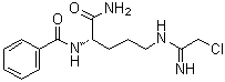 structure of CAS# 913723-61-2, N-alpha-Benzoyl-N5-(2-chloro-1-iminoethyl)-1-ornithine amide