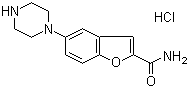 structure of CAS# 913730-87-7, 5-(1-Piperazinyl)-2-benzofurancarboxamide hydrochloride