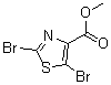 structure of CAS# 914347-25-4, 2,5-Dibromo-4-thiazolecarboxylic acid methyl ester