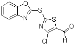 structure of CAS# 914348-74-6, 2-(2-苯并恶唑基硫基)-4-氯-5-噻唑甲醛