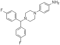 structure of CAS# 914349-65-8, 4-[4-[二(4-氟苯基)甲基]-1-哌嗪基]苯胺