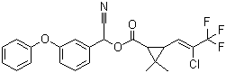 CAS # 91465-08-6, Cyhalothrin, Cyano-3-phenoxybenzyl (1S+1R)-cis-3-(z-2-chloro-3,3,3-trifluoroprop-1-enyl)-2,2-dimethyl cyclopropanecarboxylate, Icon, Karate C50, Lambda cyhalothrin, Ninja 10WP, PP321