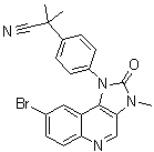 structure of CAS# 915019-50-0, 2-[4-(8-溴-3-甲基-2-氧代-2,3-二氢咪唑并[4,5-c]喹啉-1-基)苯基]-2-甲基丙腈