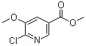 structure of CAS# 915107-31-2, 6-Chloro-5-methoxynicotinic acid methyl ester