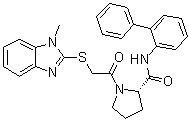 CAS 登录号：916141-36-1, (2S)-N-[1,1'-联苯]-2-基-1-[2-[(1-甲基-1H-苯并咪唑-2-基)硫基]乙酰基]-2-吡咯烷甲酰胺