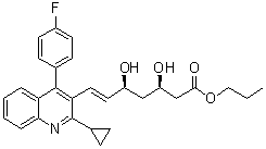 structure of CAS# 917752-49-9, (3R,5S,6E)-7-[2-环丙基-4-(4-氟苯基)-3-喹啉基]-3,5-二羟基-6-庚烯酸丙酯