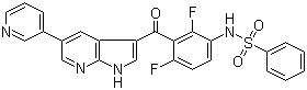 CAS # 918504-61-7, N-[2,4-Difluoro-3-[[5-(3-pyridinyl)-1H-pyrrolo[2,3-b]pyridin-3-yl]carbonyl]phenyl]benzenesulfonamide