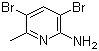 structure of CAS# 91872-10-5, 2-Amino-3,5-dibromo-6-methylpyridine