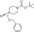 structure of CAS# 919284-64-3, 4-氰基-4-[(苯基甲氧基)甲基]-1-哌啶羧酸叔丁酯