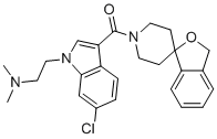 structure of CAS# 920022-47-5, (6-Chloro-1-(2-(dimethylamino)ethyl)indol-3-yl)-spiro(1H-isobenzofuran-3,4'-piperidine)-1'-yl-methanone