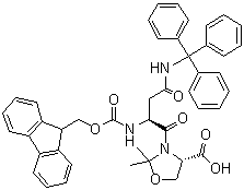 structure of CAS# 920519-33-1, (4S)-3-[(2S)-2-[[芴甲氧羰基]氨基]-1,4-二氧代-4-[(三苯基甲基)氨基]丁基]-2,2-二甲基-4-恶唑烷羧酸