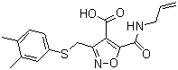 CAS # 920750-40-9, 3-[[(3,4-Dimethylphenyl)thio]methyl]-5-[(2-propen-1-ylamino)carbonyl]-4-isoxazolecarboxylic acid