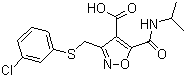 CAS 登录号：920751-20-8, 3-[[(3-氯苯基)硫代]甲基]-5-[[(1-甲基乙基)氨基]羰基]-4-异恶唑羧酸