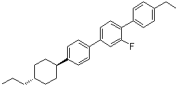 structure of CAS# 921605-46-1, 4-Ethyl-2'-fluoro-4''-(trans-4-propylcyclohexyl)-1,1':4',1''-terphenyl
