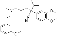 CAS # 92302-55-1 (93957-12-1), Devapamil, 5-(N-(3-Methoxyphenethyl)-N-methylamino)-2-isopropyl-2-(3,4-dimethoxyphenyl)pentanenitrile