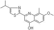 structure of CAS# 923289-21-8, 2-(4-Isopropylthiazol-2-yl)-7-methoxy-8-methylquinolin-4-ol