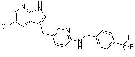 structure of CAS# 923562-23-6, 5-[(5-氯-1H-吡咯并[2,3-b]吡啶-3-基)甲基]-N-[[4-(三氟甲基)苯基]甲基]-2-吡啶胺