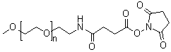 CAS # 92451-00-8, alpha-[2-[[4-[(2,5-Dioxo-1-pyrrolidinyl)oxy]-1,4-dioxobutyl]amino]ethyl]-omega-methoxy-poly(oxy-1,2-ethanediyl)