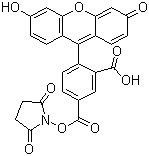 structure of CAS# 92557-80-7, 5-Carboxyfluorescein N-succinimidyl ester