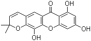structure of CAS# 92609-77-3, 7,9,12-三羟基-2,2-二甲基-2H,6H-吡喃并[3,2-b]氧杂蒽-6-酮
