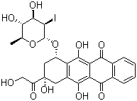 CAS # 92689-49-1, Annamycin, (7S,9S)-7-[(2R,3R,4R,5R,6S)-4,5-Dihydroxy-3-iodo-6-methyloxan-2-yl]oxy-6,9,11-trihydroxy-9-(2-hydroxyacetyl)-8,10-dihydro-7H-tetracene-5,12-dione
