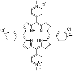 structure of CAS# 92739-63-4, 5,10,15,20-四(N-甲基-4-吡啶鎓)-21,23H-四氯化卟啉