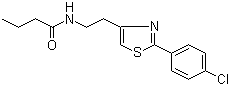 CAS 登录号：932986-18-0, N-[2-[2-(4-氯苯基)-4-噻唑基]乙基]丁酰胺