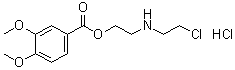 CAS # 93354-59-7, 3,4-Dimethoxybenzoic acid 2-[(2-chloroethyl)amino]ethyl ester hydrochloride (1:1), NSC 72402