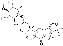 CAS # 934701-03-8, Cynanversicoside C, (2aR,4aS,6aR,10R,11R,12aR,12bS,14bR)-10-[(6-Deoxy-3-O-methyl-beta-D-glucopyranosyl)oxy]-2a,4,4a,6a,7,9,10,11,12,12a,12b,13,14,14b-tetradecahydro-11-hydroxy-2a,12a-dimethyl-6H-2,3,5-trioxapentaleno[1',6':5,6,7]cyclonona[1,2-a]naphthalen-6-one