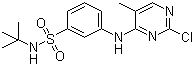 structure of CAS# 936092-53-4, 3-[(2-氯-5-甲基-4-嘧啶基)氨基]-N-(叔丁基)苯磺酰胺