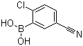 structure of CAS# 936249-33-1, 2-Chloro-5-cyanophenylboronic acid