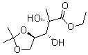 (2S,3R)-3-((4R)-2,2-Dimethyldioxolan-4-yl)-2-methyl-2,3-dihydroxypropanoic acid ethyl ester molecular structure (CAS 93635-76-8)